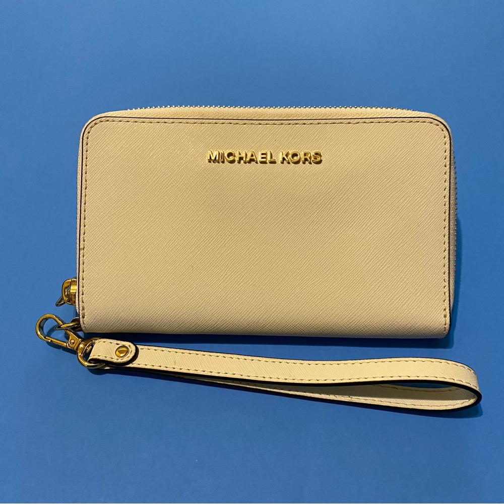 Michael Kors white & gold wallet